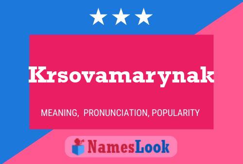 Krsovamarynak Name Poster