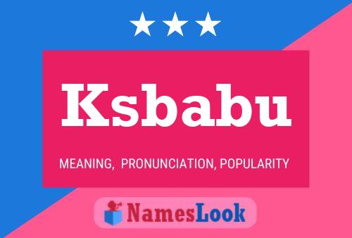 Ksbabu Name Poster