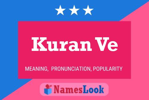 Kuran Ve Name Poster