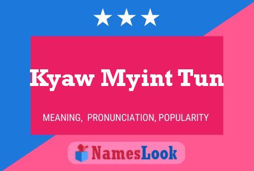 Kyaw Myint Tun Name Poster