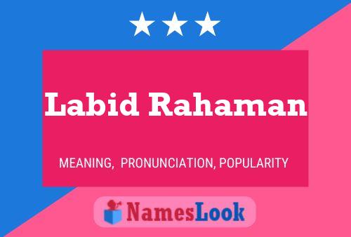 Labid Rahaman Name Poster