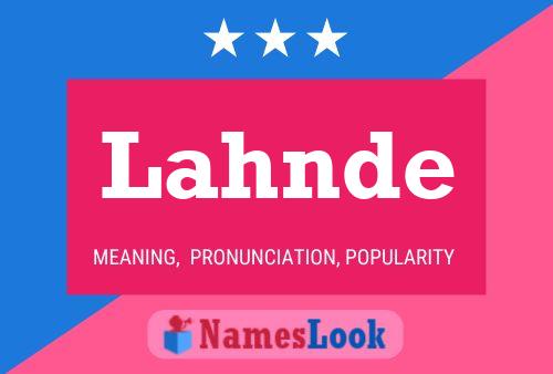 Lahnde Name Poster