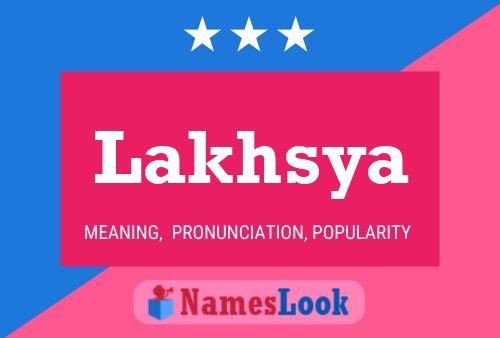 Lakhsya Name Poster