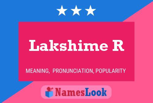 Lakshime R Name Poster