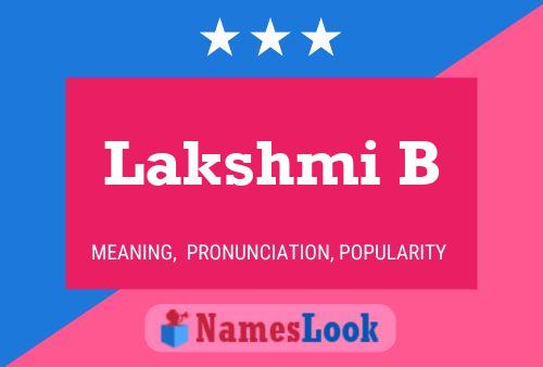 Lakshmi B Name Poster