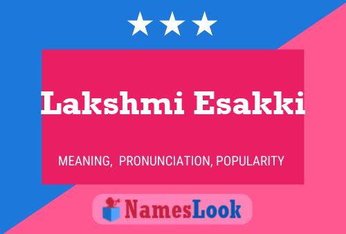 Lakshmi Esakki Name Poster