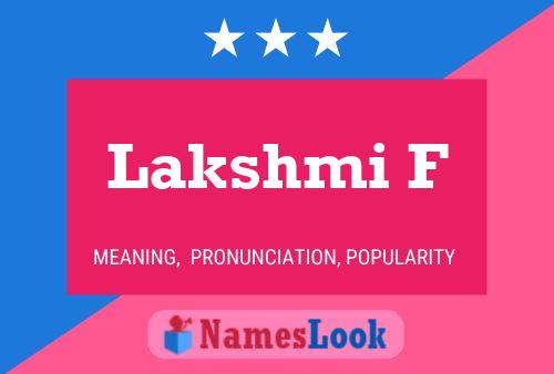 Lakshmi F Name Poster