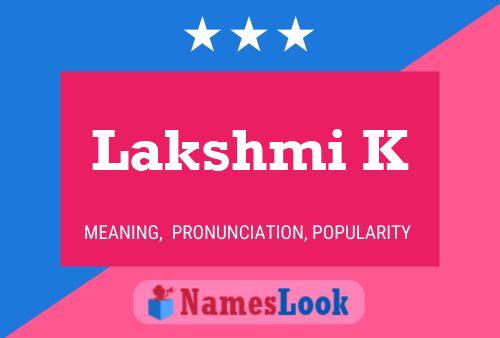 Lakshmi K Name Poster