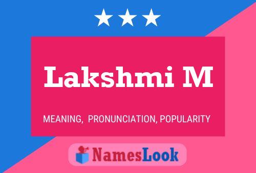 Lakshmi M Name Poster