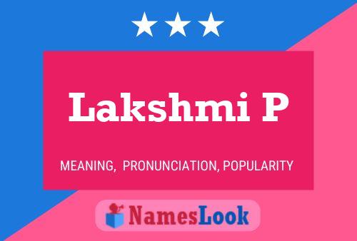 Lakshmi P Name Poster