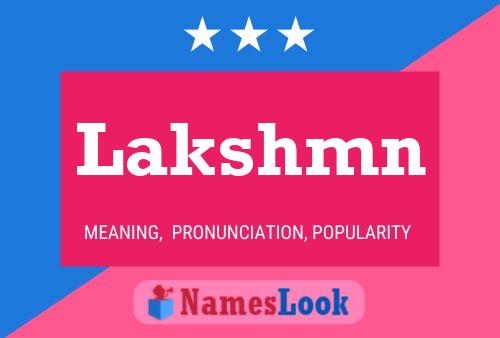 Lakshmn Name Poster