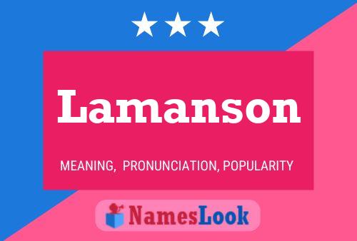 Lamanson Name Poster