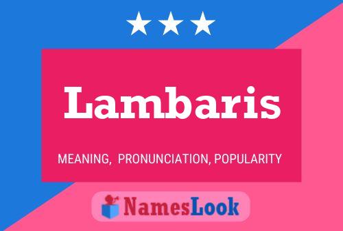 Lambaris Name Poster