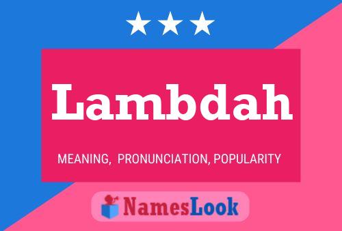 Lambdah Name Poster