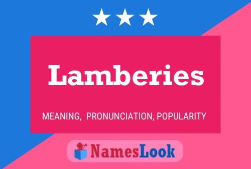 Lamberies Name Poster