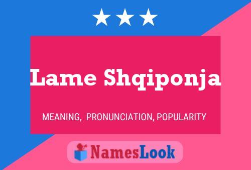 Lame Shqiponja Name Poster