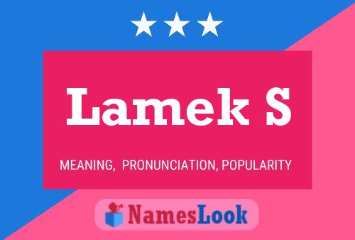 Lamek S Name Poster