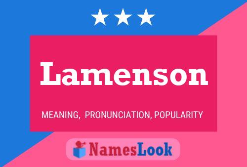 Lamenson Name Poster