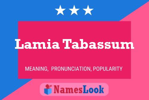 Lamia Tabassum Name Poster