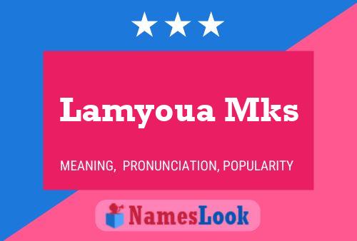 Lamyoua Mks Name Poster