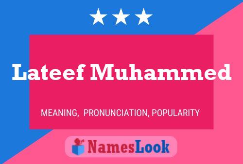 Lateef Muhammed Name Poster