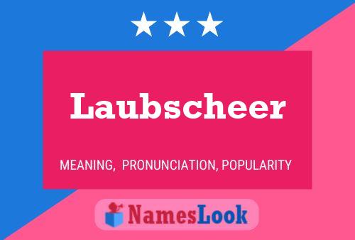 Laubscheer Name Poster