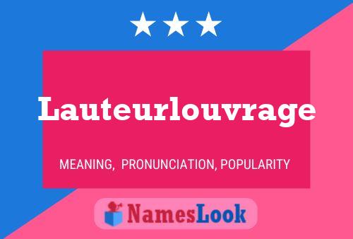 Lauteurlouvrage Name Poster