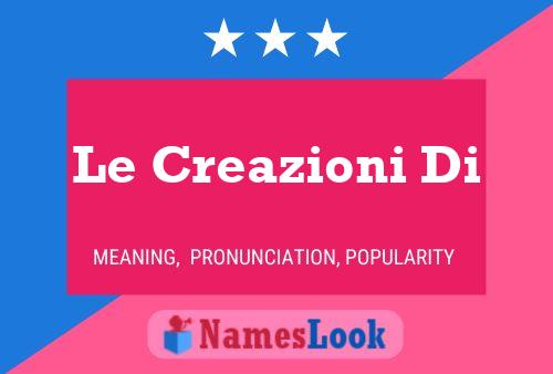 Le Creazioni Di Name Poster