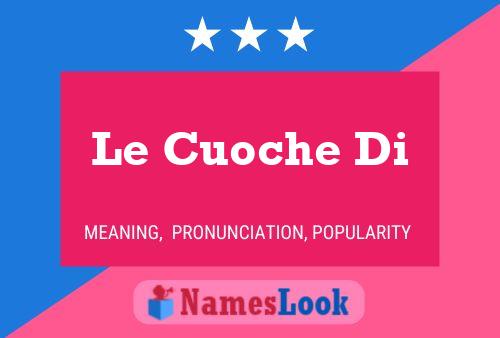 Le Cuoche Di Name Poster