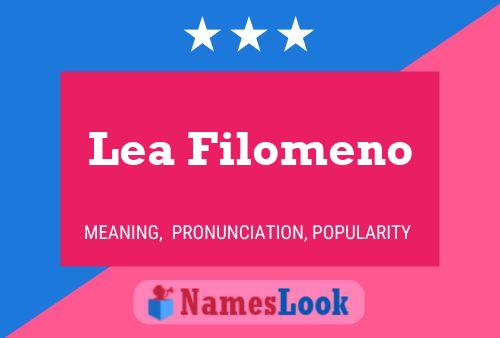 Lea Filomeno Name Poster