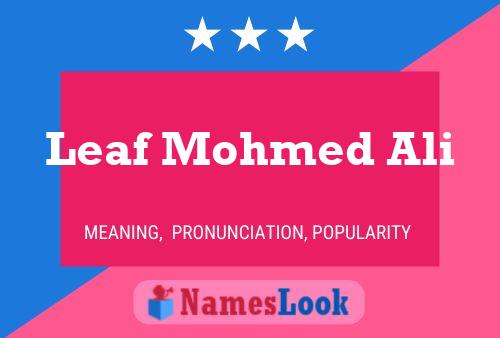 Leaf Mohmed Ali Name Poster