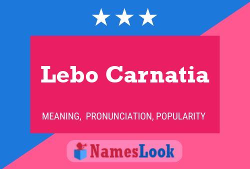 Lebo Carnatia Name Poster