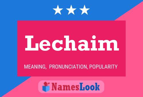 Lechaim Name Poster