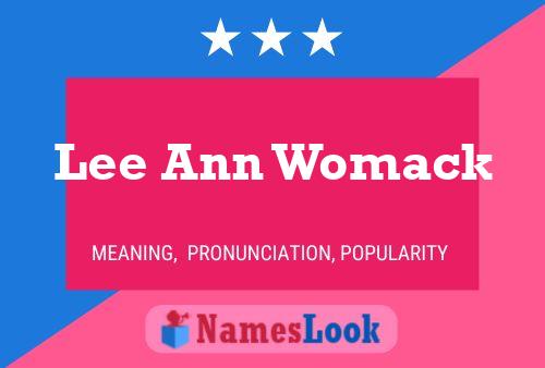 Lee Ann Womack Name Poster