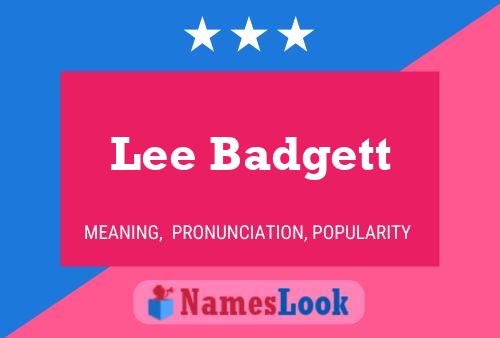 Lee Badgett Name Poster