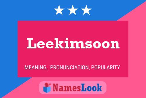 Leekimsoon Name Poster