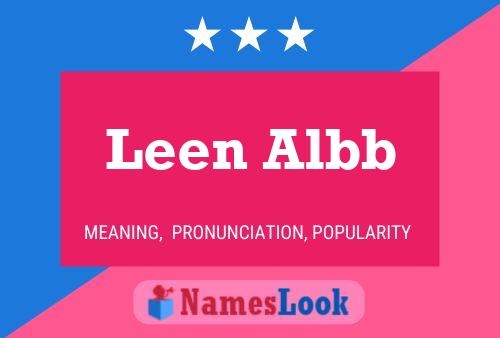 Leen Albb Name Poster