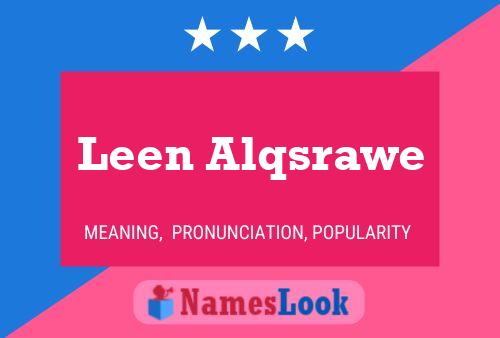 Leen Alqsrawe Name Poster