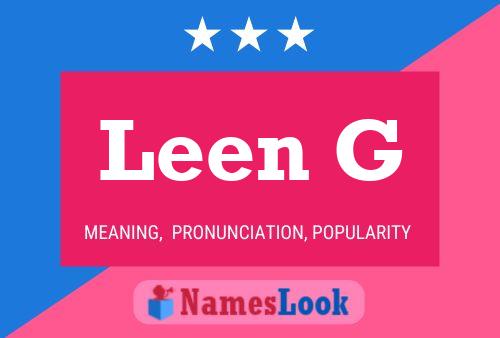 Leen G Name Poster