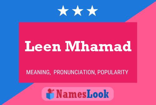 Leen Mhamad Name Poster