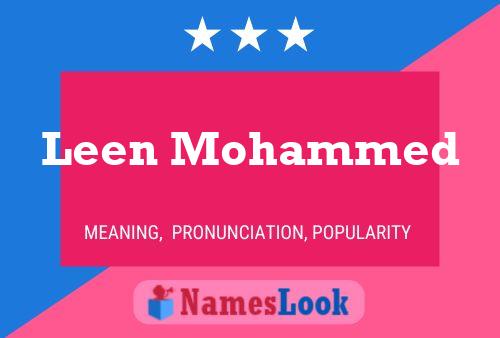 Leen Mohammed Name Poster