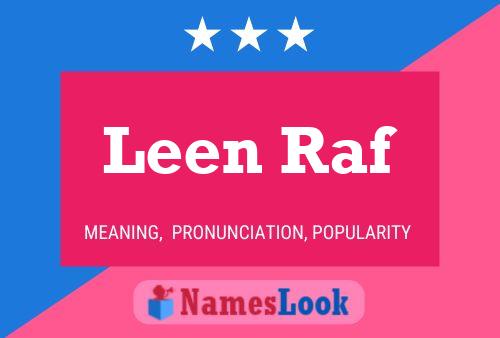 Leen Raf Name Poster