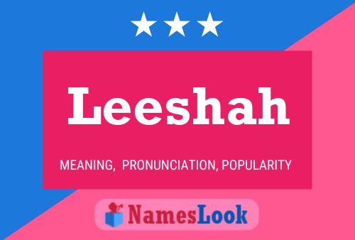 Leeshah Name Poster