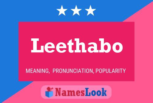 Leethabo Name Poster