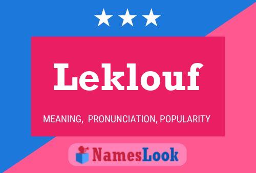 Leklouf Name Poster