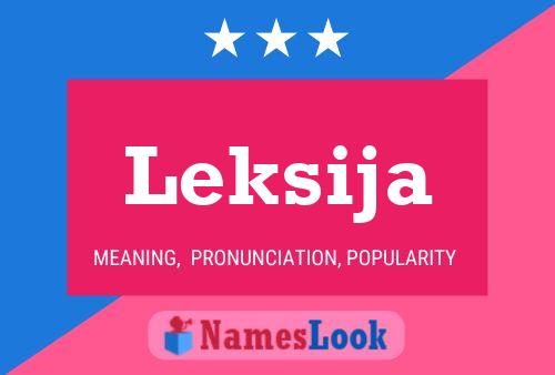 Leksija Name Poster