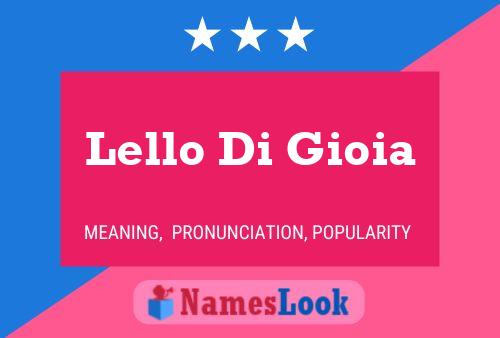 Lello Di Gioia Name Poster