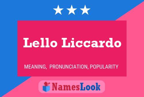 Lello Liccardo Name Poster