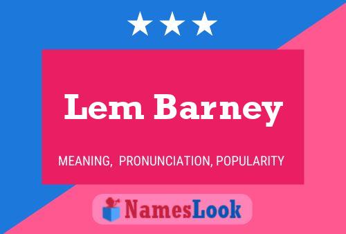 Lem Barney Name Poster