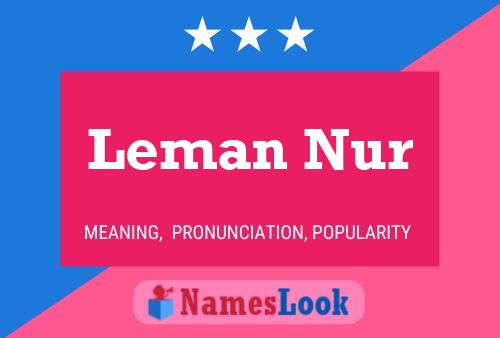 Leman Nur Name Poster